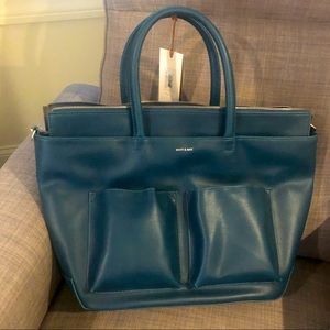 NWT Matt and Nat vegan leather diaper bag in horizon blue